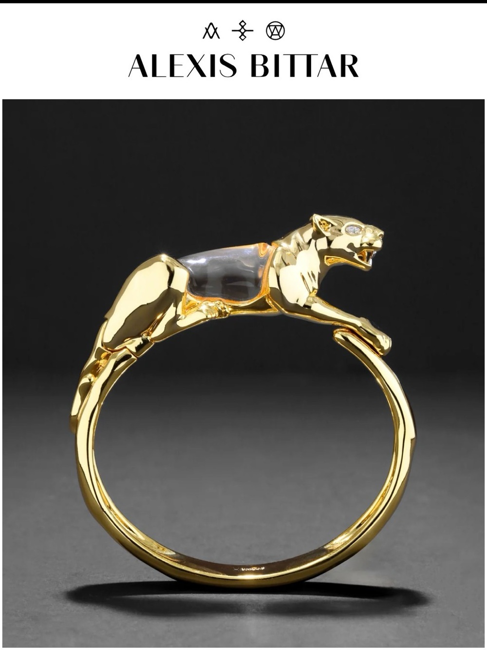 Gold Panther Jelly Belly Hinge Bracelet